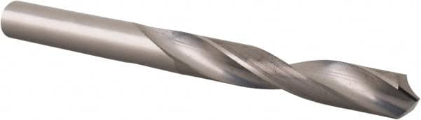 SGS - Letter R 118° Solid Carbide Jobber Drill - Bright Finish, Right Hand Cut, Spiral Flute, Straight Shank, 4" OAL, Faceted Point - Benchmark Tooling