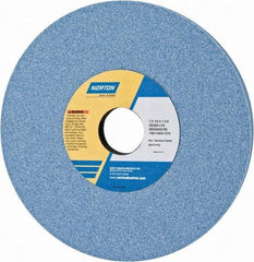 Norton - 7" Diam x 1-1/4" Hole x 1/2" Thick, L Hardness, 60 Grit Surface Grinding Wheel - Ceramic, Type 1, Medium Grade, 3,600 Max RPM, Vitrified Bond, No Recess - Benchmark Tooling