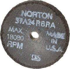 Norton - 3" Diam x 3/8" Hole x 3/8" Thick, R Hardness, 24 Grit Surface Grinding Wheel - Aluminum Oxide, Type 1, Very Coarse Grade, 18,080 Max RPM, No Recess - Benchmark Tooling