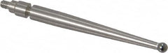 Mitutoyo - 2mm Ball Diam, Carbide, Ball Test Indicator Contact Point - 1.2" Contact Point Length, Use with Mitutoyo 513 Series Dial Test Indicators - Benchmark Tooling