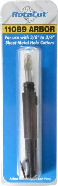 Hougen - 3/8 to 3/4" Tool Diam Compatibility, Straight Shank, Steel Integral Pilot Drill, Hole Cutting Tool Arbor - 3/8" Min Chuck, Threaded Shank Attachment, For RotaCut 11000 Series Hole Cutters - Benchmark Tooling