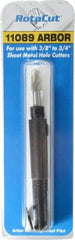 Hougen - 3/8 to 3/4" Tool Diam Compatibility, Straight Shank, Steel Integral Pilot Drill, Hole Cutting Tool Arbor - 3/8" Min Chuck, Threaded Shank Attachment, For RotaCut 11000 Series Hole Cutters - Benchmark Tooling