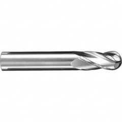 SGS - 1/8" Diam, 1/2" LOC, 4 Flute Solid Carbide Ball End Mill - Exact Industrial Supply