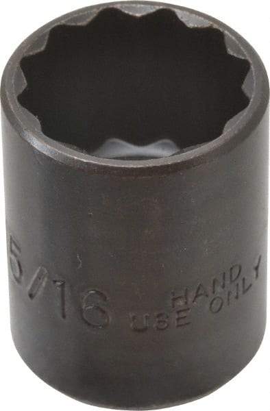 Proto - 15/16", 1/2" Drive, Standard Hand Socket - 12 Points, 1-9/16" OAL, Alloy Steel, Black Finish - Benchmark Tooling