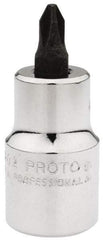 Proto - 1/2" Drive, 5/16" Wide, #2 Point, Phillips Screwdriver Socket - 2-5/32" OAL - Benchmark Tooling