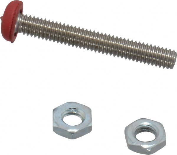 De-Sta-Co - M4 Carbon Steel Cap Tip Clamp Spindle Assembly - 29.97mm Thread Length, 32mm OAL, Flat Tip Cap, 0.28" Tip Surface Diam, Use with Toggle Clamps - Benchmark Tooling