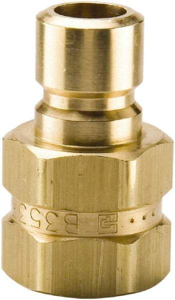 Parker - 1/4 NPTF Brass Hydraulic Hose Female Pipe Thread Nipple - 200 psi, 6 GPM, Series Moldmate - Benchmark Tooling
