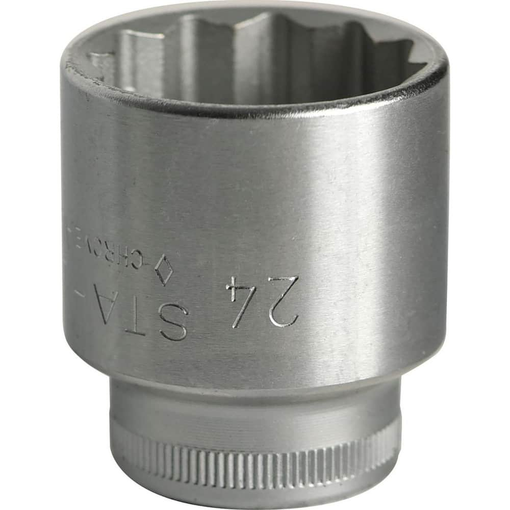 Hand Sockets; Socket Type: Standard; Drive Size: 3/8 in; Socket Size (mm): 24; Drive Style: Hex; Overall Length (Decimal Inch): 1.3800; Material: Steel; Insulated: No; Tether Style: Not Tether Capable; Features: Anti-Slip Drive profile; Thin wall; Coating