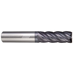 Corner Radius End Mill:  0.3543″ LOC,  5 Flute,  Solid Carbide N/A Aplus Coated,  Corner Radius End,  Centercutting,  Series End Mills for Steels - 5 Flute - Corner Radius - Metric - Variable Pitch