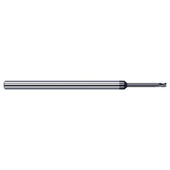Variable Helix End Mills for Exotic Alloys - 0.0300″ Cutter Diameter × 0.0450″ Length of Cut × 0.1560″ (5/32″) Reach Carbide Square End Mill for Exotic Alloys, 3 Flutes, AlTiN Nano Coated - Exact Industrial Supply