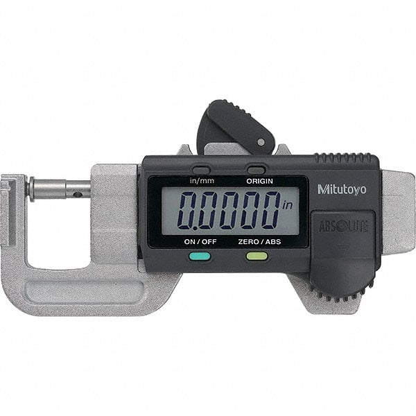 Mitutoyo - Electronic Thickness Gages Minimum Measurement (mm): 0.00 Minimum Measurement (Decimal Inch): 0.0000 - Benchmark Tooling