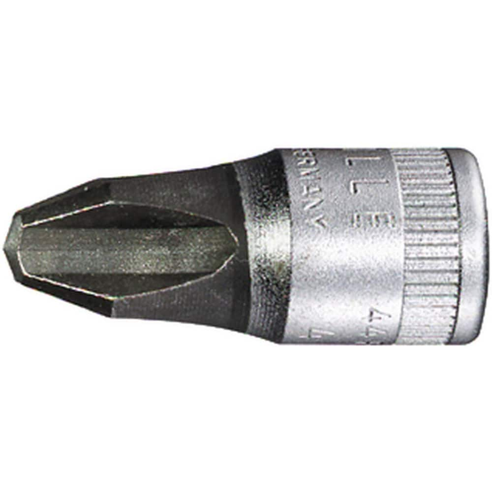 Screwdriver & Drag Link Sockets; Type: Phillips Screwdriver Socket; Drive Size (Inch): 0.25 in; Blade Width (mm): 11.6 mm; Blade Thickness (Decimal Inch): 6 mm; Point Size: #4; Finish: Chrome-Plated; Insulated: No; Non-sparking: No; Tether Style: Not Teth