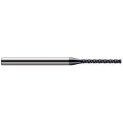 Corner Radius End Mill: 0.093″ Dia, 0.95″ LOC, 0.005″ Radius, 4 Flutes, Solid Carbide 2-1/2″ OAL, 1/8″ Shank Dia, 30 ° Helix, AlTiN Coated, Corner Radius End