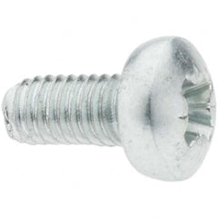 M3x0.5 Coarse 8mm Long Phillips Thread Cutting Screw 12L14 Steel, Pan Head, Self Drilling Point, Zinc-Plated