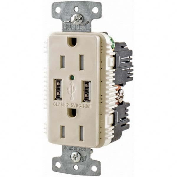 Hubbell Wiring Device-Kellems - USB Receptacles Number of USB Ports: 2 Number of Receptacles: 2 - Benchmark Tooling