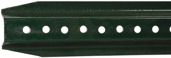 NMC - 6' High, Traffic Sign Post - Steel, 3/8" Hole Diam, Green - Benchmark Tooling