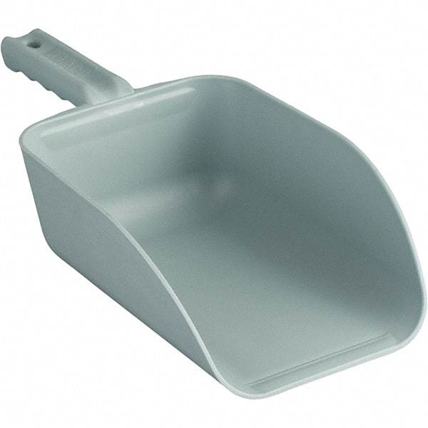 Remco - 82 oz Gray Polypropylene Flat Bottom Scoop - 5.9" Wide x 3.3" Deep Bowl, 4-1/2" Handle Length, 15.1" OAL - Benchmark Tooling