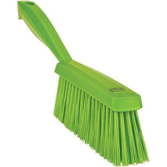 Vikan - 14" OAL, Polyester Staple Set Bench Brush - 2" Bristle Length, 6-3/8" Long Head, Straight Polypropylene Handle, Lime Green - Benchmark Tooling