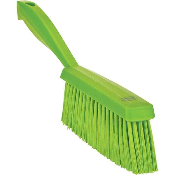 Vikan - 14" OAL, Polyester Staple Set Bench Brush - 2" Bristle Length, 6-3/8" Long Head, Straight Polypropylene Handle, Lime Green - Benchmark Tooling