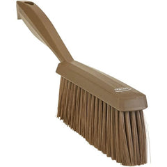 Vikan - 14" OAL, Polyester Staple Set Bench Brush - 2" Bristle Length, 6-3/8" Long Head, Straight Polypropylene Handle, Brown - Benchmark Tooling