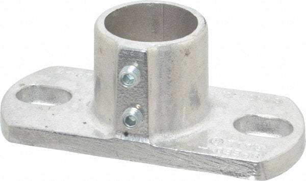 Hollaender - 1-1/4" Pipe, Base Flange, Aluminum Alloy Flange Pipe Rail Fitting - Bright Finish - Benchmark Tooling