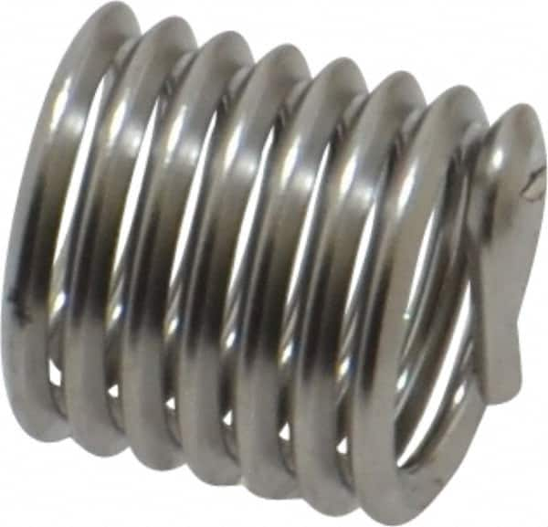 Recoil - 3/8-16 UNC, 0.562" OAL, Free Running Helical Insert - 7-1/4 Free Coils, Tanged, Stainless Steel, Bright Finish, 1-1/2D Insert Length - Benchmark Tooling