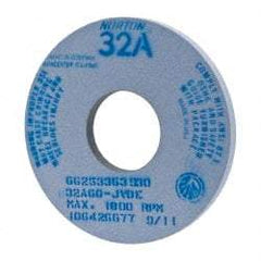 Norton - 14" Diam x 5" Hole x 1" Thick, J Hardness, 60 Grit Surface Grinding Wheel - Aluminum Oxide, Type 1, Medium Grade, 1,800 Max RPM, Vitrified Bond, No Recess - Benchmark Tooling