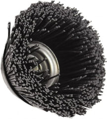 Osborn - 4" Diam, 5/8-11 Threaded Arbor, Silicon Carbide Fill Cup Brush - Silicon Carbide Abrasive Material, 1-1/2" Trim Length, 6,000 Max RPM - Benchmark Tooling