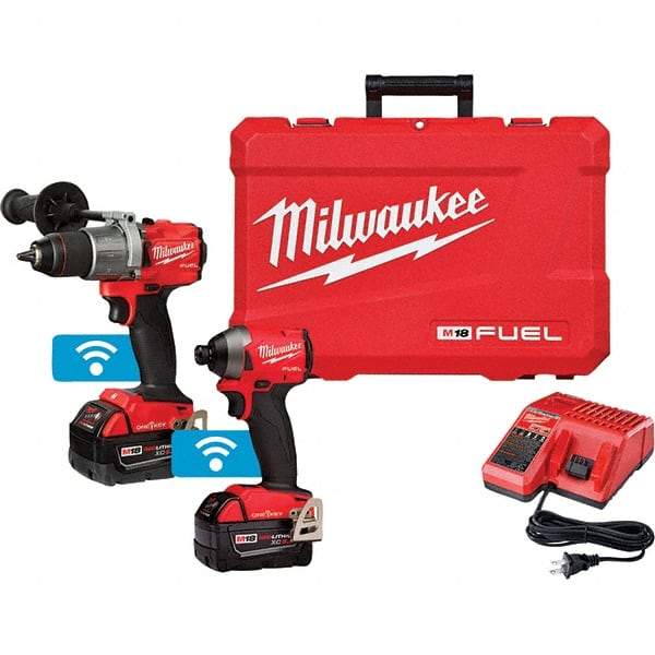 Milwaukee Tool - 18 Volt Cordless Tool Combination Kit - Includes 1/2" Drill/Driver & 1/4" Impact Driver, Lithium-Ion Battery Included - Benchmark Tooling