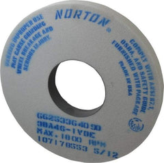 Norton - 14" Diam x 5" Hole x 1-1/2" Thick, I Hardness, 46 Grit Surface Grinding Wheel - Aluminum Oxide, Type 1, Coarse Grade, 1,800 Max RPM, Vitrified Bond, No Recess - Benchmark Tooling