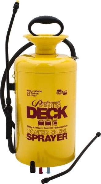 Chapin - 2 Gal Garden Hand Sprayer - Coated Steel Tank, Reinforced Hose, For Deck & Yard Applications - Benchmark Tooling