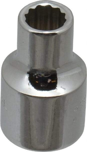 Proto - 3/8" Drive, Standard Hand Socket - 12 Points, 1-3/32" OAL, Chrome Finish - Benchmark Tooling