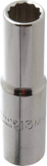 Proto - 1/2" Drive, Deep Hand Socket - 12 Points, 3-1/4" OAL, Chrome Finish - Benchmark Tooling