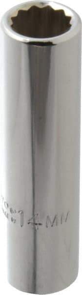 Proto - 1/2" Drive, Deep Hand Socket - 12 Points, 3-1/4" OAL, Chrome Finish - Benchmark Tooling