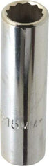 Proto - 1/2" Drive, Deep Hand Socket - 6 Points, 3-1/4" OAL, Chrome Finish - Benchmark Tooling