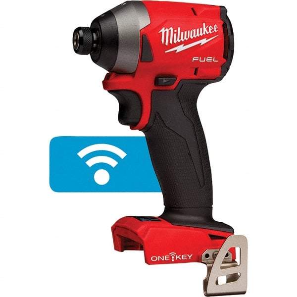 Milwaukee Tool - 18 Volt, 1/4" Drive, 167 Ft/Lb Torque, Cordless Impact Driver - Pistol Grip Handle, 3600 RPM, Lithium-Ion, Bare Tool - Benchmark Tooling