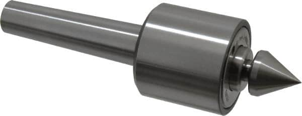 Riten - MT3 Taper Shank, 2-1/8" Head Diam Live Center - 5,000 Max RPM, 2" Head Length, 1" Point Diam, 1/4" Point Len, 350 Lb Max Workpc, 2" OAL, Male Point - Benchmark Tooling