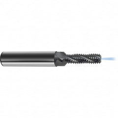 Guhring - M16x1.50 Metric Fine , 12.8mm Cut Diam, 4 Flute Solid Carbide Helical Flute Thread Mill - Internal Thread, 41.3mm LOC, 102mm OAL, 18mm Shank Diam - Benchmark Tooling