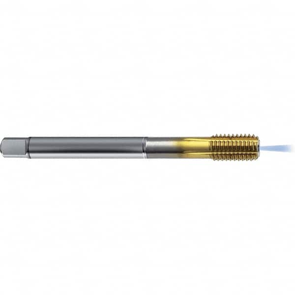 Guhring - 5/8-18 UNF 2BX H9/H10 Thread Limit Bottoming Thread Forming Tap - High Speed Steel, TiCN Finish, 3.937" OAL, Right Hand Thread, Series 4382 - Benchmark Tooling