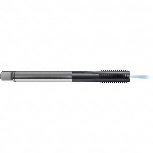 Guhring - M6x0.50 Metric 6HX 3 Flute TiCN Finish High Speed Steel Straight Flute Standard Hand Tap - Plug, Right Hand Thread, 80mm OAL, D5/D6 Limit, Through Coolant - Exact Industrial Supply