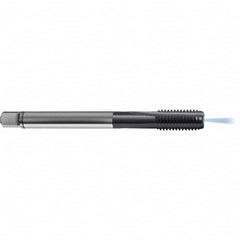 Guhring - M10x1.50 Metric 6HX 3 Flute TiCN Finish High Speed Steel Straight Flute Standard Hand Tap - Modified Bottoming, Right Hand Thread, 100mm OAL, D10/D11 Limit, Through Coolant - Exact Industrial Supply