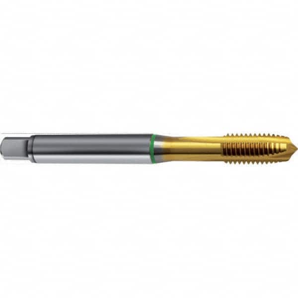 Guhring - M16x2.00 Metric 4 Flute 6H Plug Spiral Flute Tap - High Speed Steel, TiN Finish, 110mm OAL, Right Hand Flute, Right Hand Thread, D13, Series 4331 - Benchmark Tooling