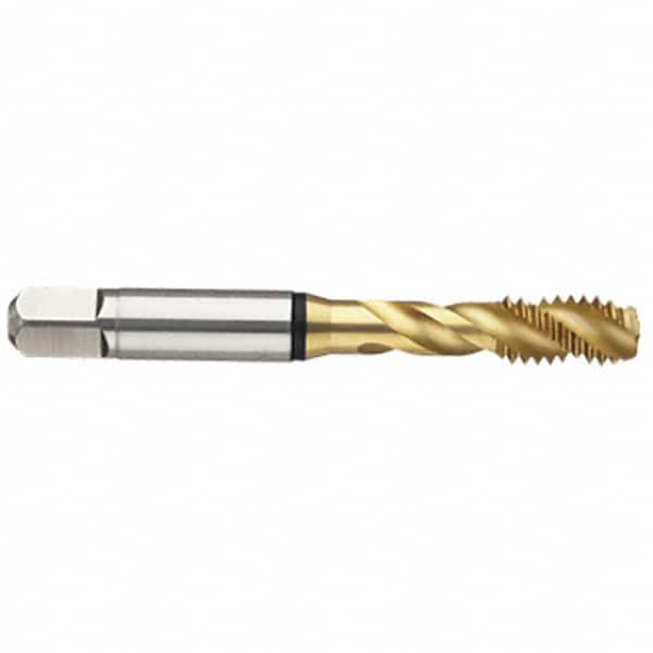 Guhring - 5-44 UNF 2 Flute 2B Modified Bottoming Spiral Flute Tap - High Speed Steel, TiN Finish, 2.205" OAL, Right Hand Flute, Right Hand Thread, H2/H3, Series 3935 - Exact Industrial Supply