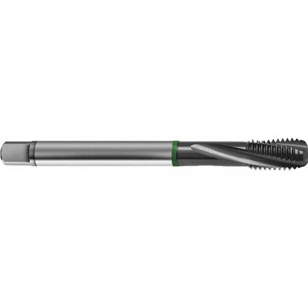 Guhring - M8x1.00 Metric 3 Flute 6H Bottoming Spiral Flute Tap - High Speed Steel, TiCN Finish, 90mm OAL, Right Hand Flute, Right Hand Thread, D4/D5, Series 4156 - Exact Industrial Supply