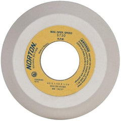 Norton - 4" Diam, 1-1/4" Hole Size, 1-1/2" Overall Thickness, 100 Grit, Type 11 Tool & Cutter Grinding Wheel - Fine Grade, Aluminum Oxide, K Hardness, Vitrified Bond, 5,730 RPM - Benchmark Tooling
