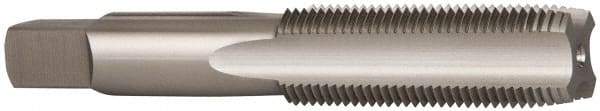OSG - 3/4-16 UNF 3B 4 Flute Bright Finish High Speed Steel Straight Flute Standard Hand Tap - Plug, Left Hand Thread, 4-1/4" OAL, 2" Thread Length, H3 Limit, Oversize - Exact Industrial Supply