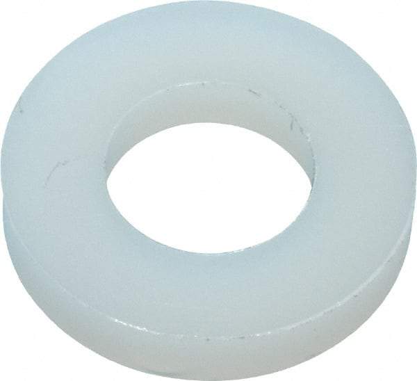 Made in USA - 1/4" Screw, Grade 6/6 Nylon Standard Flat Washer - 6.53mm ID x 1" OD, 2.36mm Thick - Benchmark Tooling
