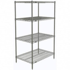 Metro - 2,000 Lb Capacity 4 Shelf Wire Shelving - Starter Unit - Benchmark Tooling