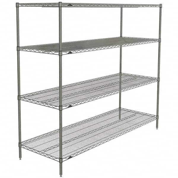 Metro - 2,000 Lb Capacity 4 Shelf Wire Shelving - Starter Unit - Benchmark Tooling