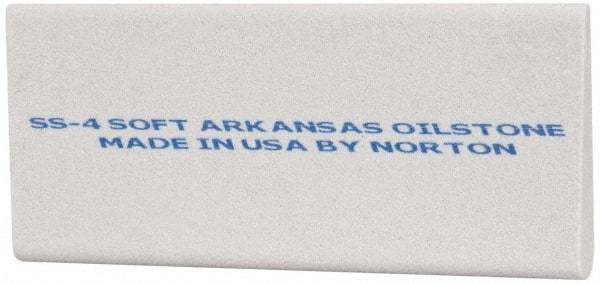 Norton - 4" Long x 1-3/4" Diam x 3/8" Thick, Novaculite Sharpening Stone - Round Edge Slip, Extra Fine Grade - Benchmark Tooling